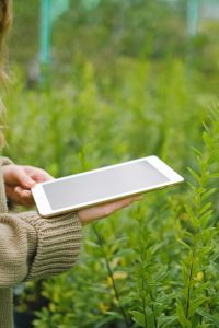 Person holding an iPad. 
