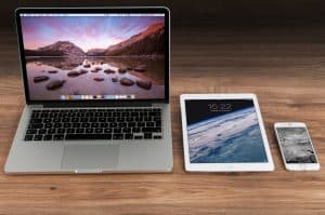 Laptop, iPad and iPhone